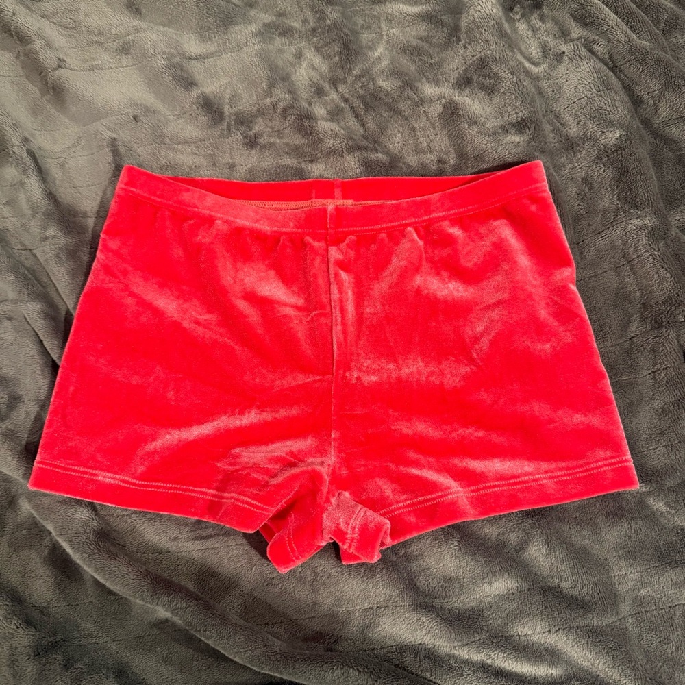 Clementine hot pink velvet gymnastics shorts